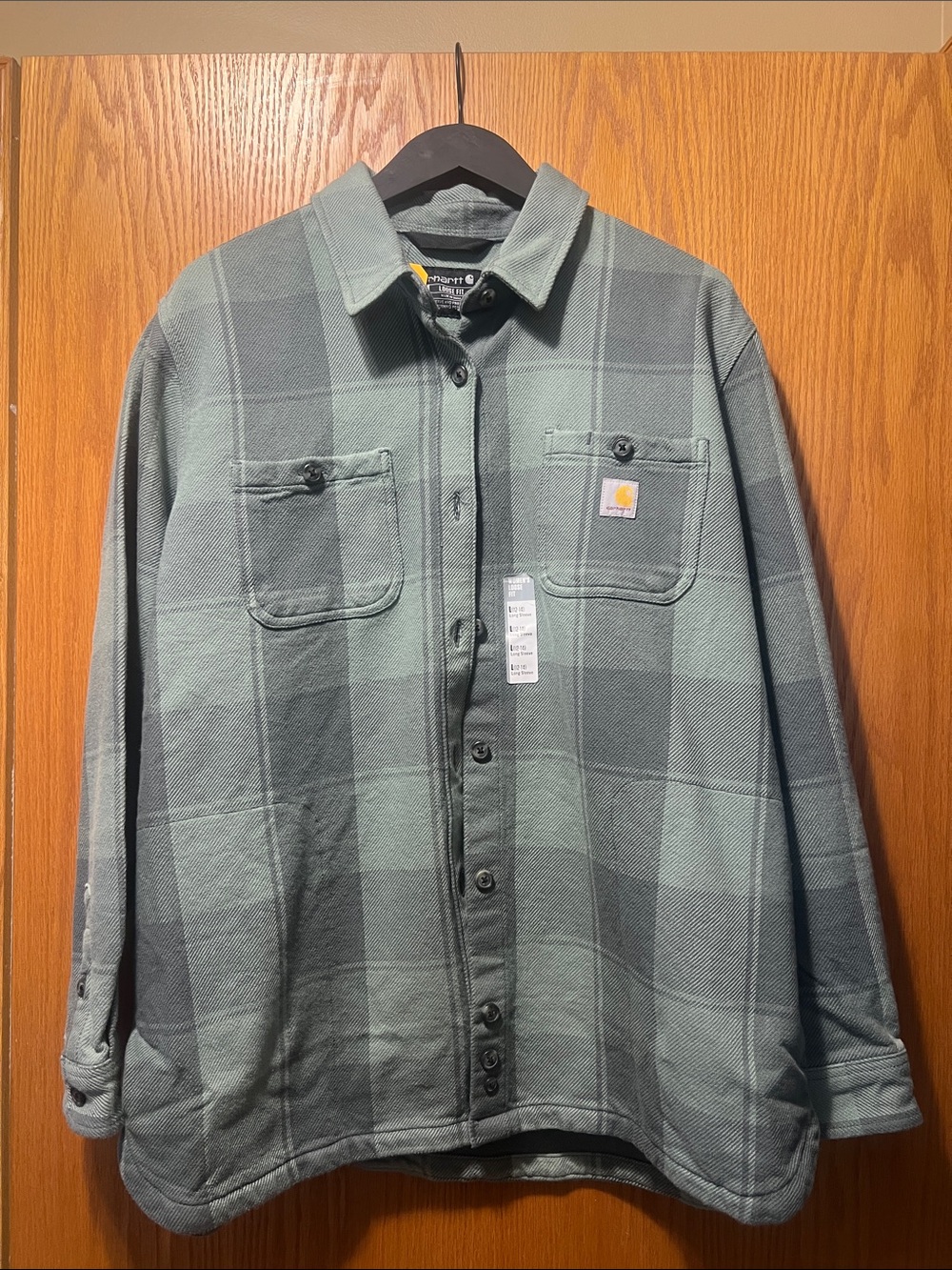 Carhartt Sage and Charcoal Plaid Work Shirt Jacket
